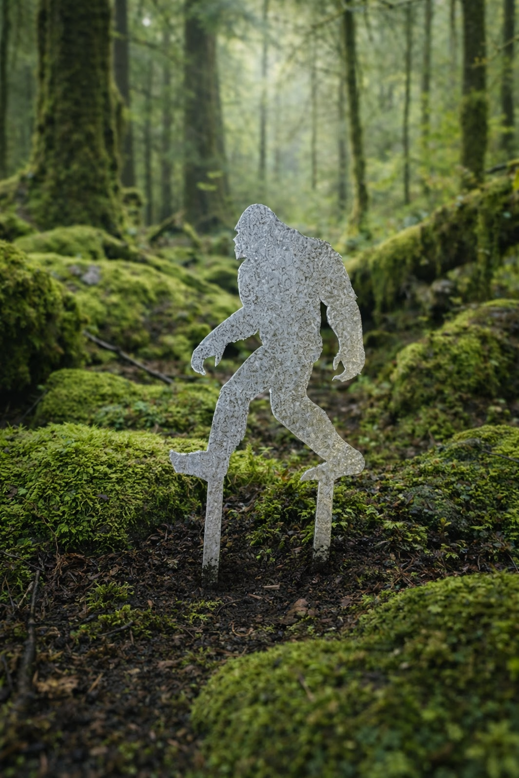 Laser Cut Metal Sasquatch Flower Pot Ornament – Handmade Garden Stake Decoration