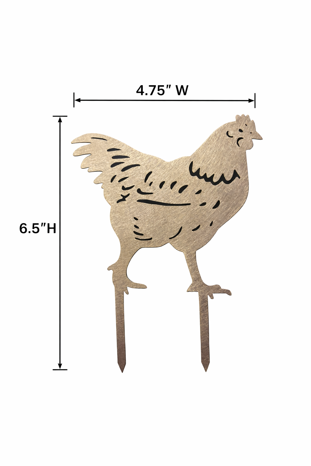 Laser Cut Metal Chicken Flower Pot Ornament – Handmade Garden Stake Decoration