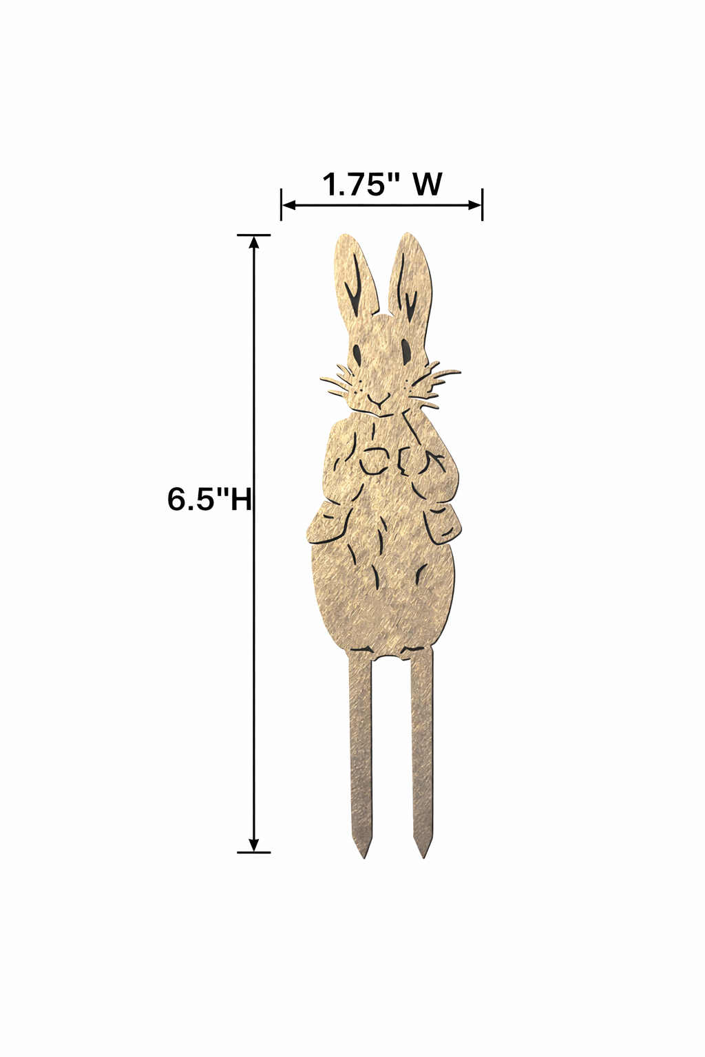 Laser Cut Metal Peter Rabbit Flower Pot Ornament – Handmade Garden Stake Decoration