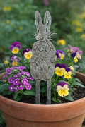 Laser Cut Metal Peter Rabbit Flower Pot Ornament – Handmade Garden Stake Decoration